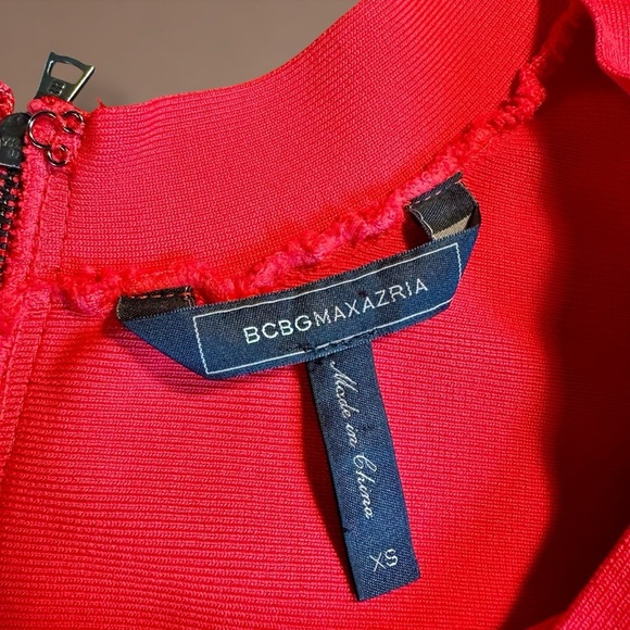 BCBGMaxAzria Bright Red Sleeveless Bandage / Bodycon Style Mini Dress Size XS - Picture 2 of 12